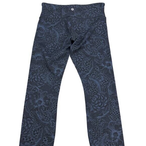Lululemon Wunder Under Low-Rise Tight 28" Nouveau Mach Blue Black Size 6 - Picture 9 of 10